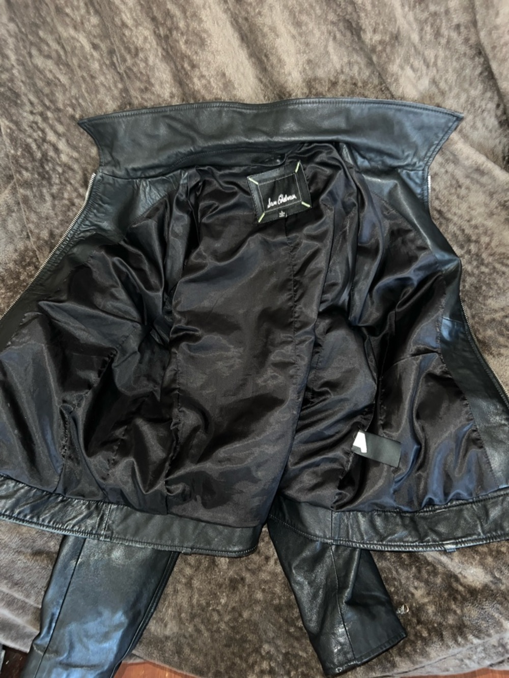 Sam Edelman Black Leather Bomber Jacket